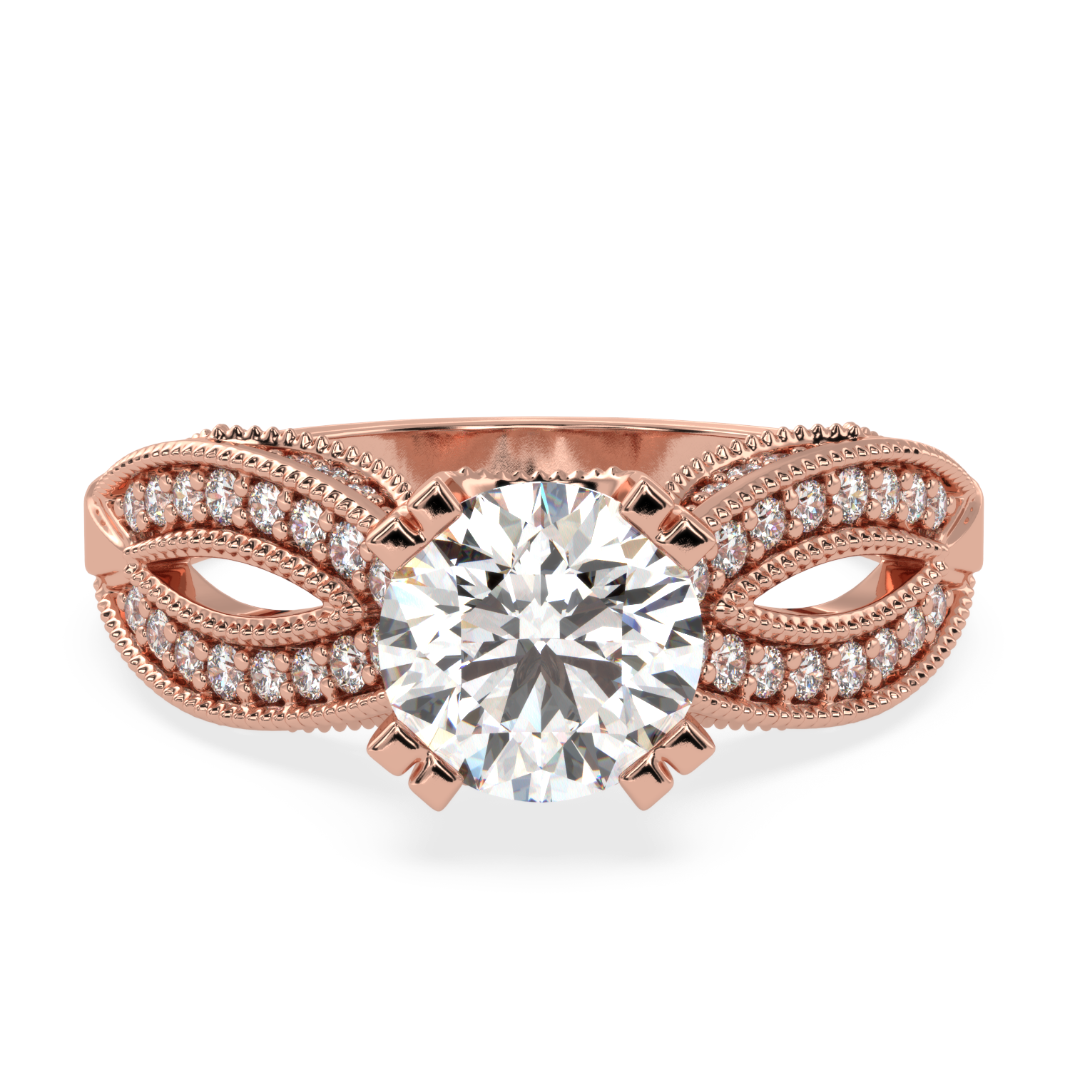 1.36 Carat H Color VS1 Clarity Diamond Studded Natural Diamond Ring.